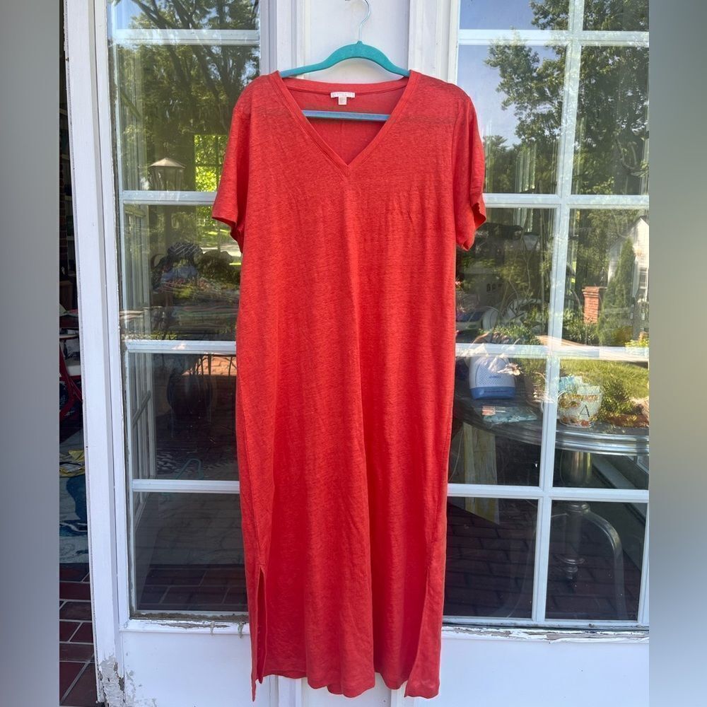 COS Linen Column Midi Dress